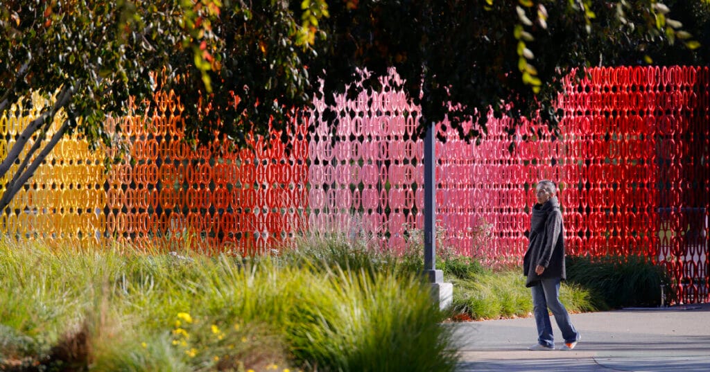 emmanuelle moureaux wraps google HQ with 100 hues in california