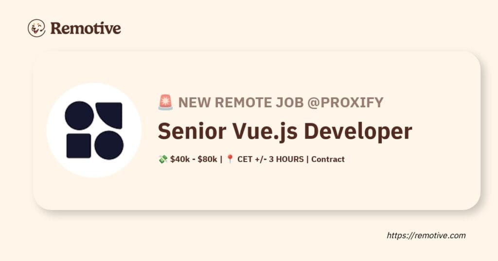 [Hiring] Senior Vue.js Developer @Proxify