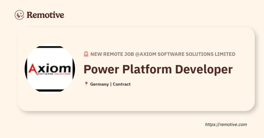 [Hiring] Power Platform Developer @Axiom Software Solutions Limited