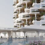 UNstudio unveils spiraling biophilic facade for samsung’s new residential concept in seoul
