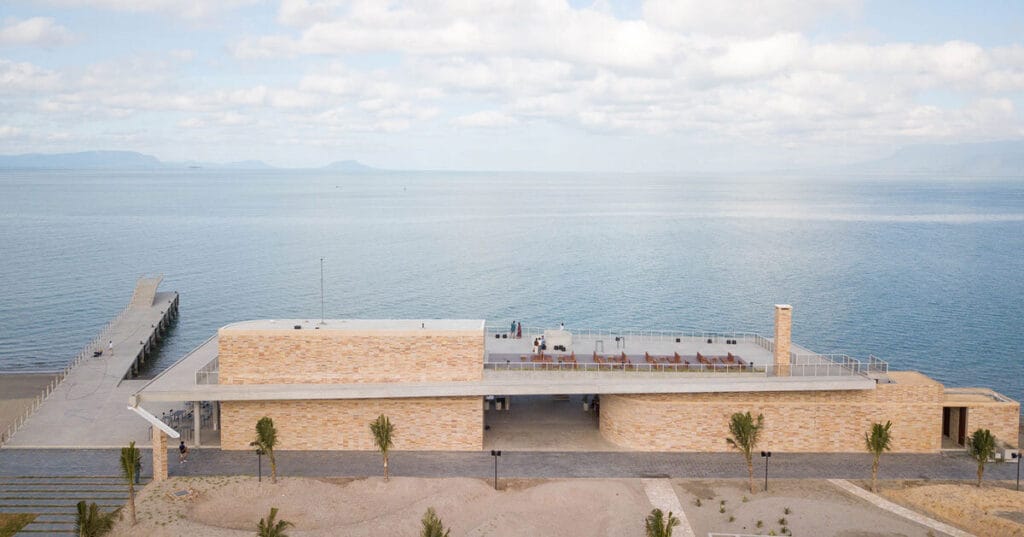 BLOOM blends concrete with pink sandstone for recreational facility