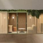 boss design redefines offices with modular & biophilic eden pod