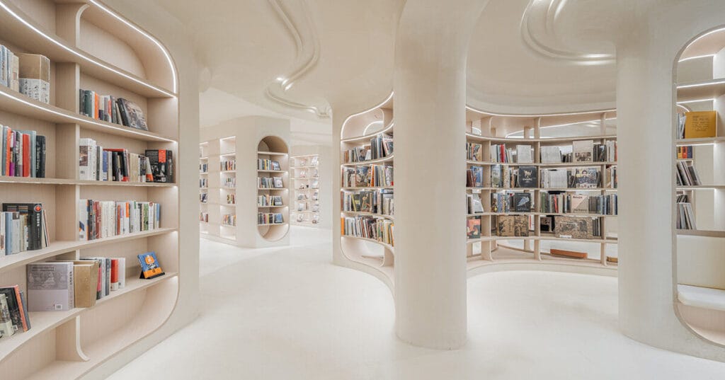 ceramic pages bookstore by wutopia lab explores the stages of pottery making in china