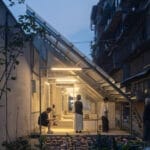 YIIIE turns abandoned bicycle shed into community space in china