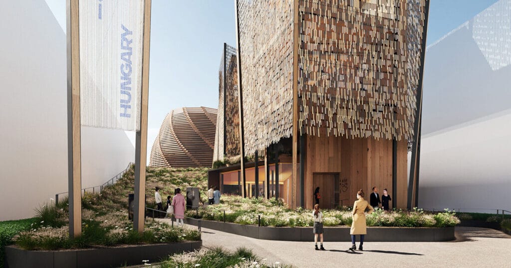 hungarian pavilion at expo 2025 osaka embraces sustainability through organic materials