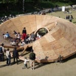 three interlocking timber rings shape TAILAND’s pavilion in tokyo
