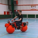 james bruton’s omnidirectional bike with trackball wheels can drift