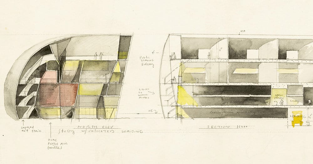 explore steven holl’s watercolors & architectural drawings in berlin
