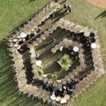 spiral bamboo pavilion by uau curates educational path on plant life cycle