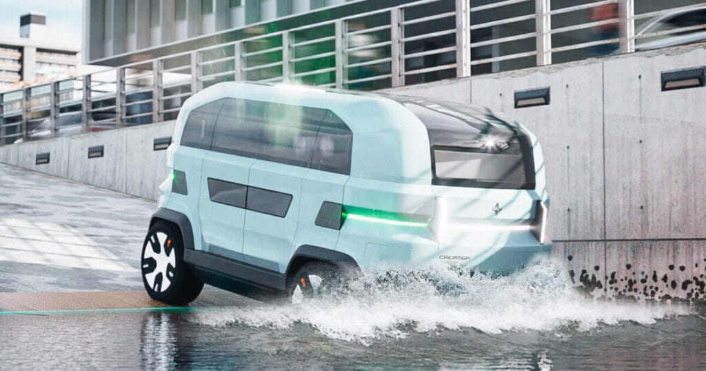 autonomous amphibious vehicle CROSSER can drive in water