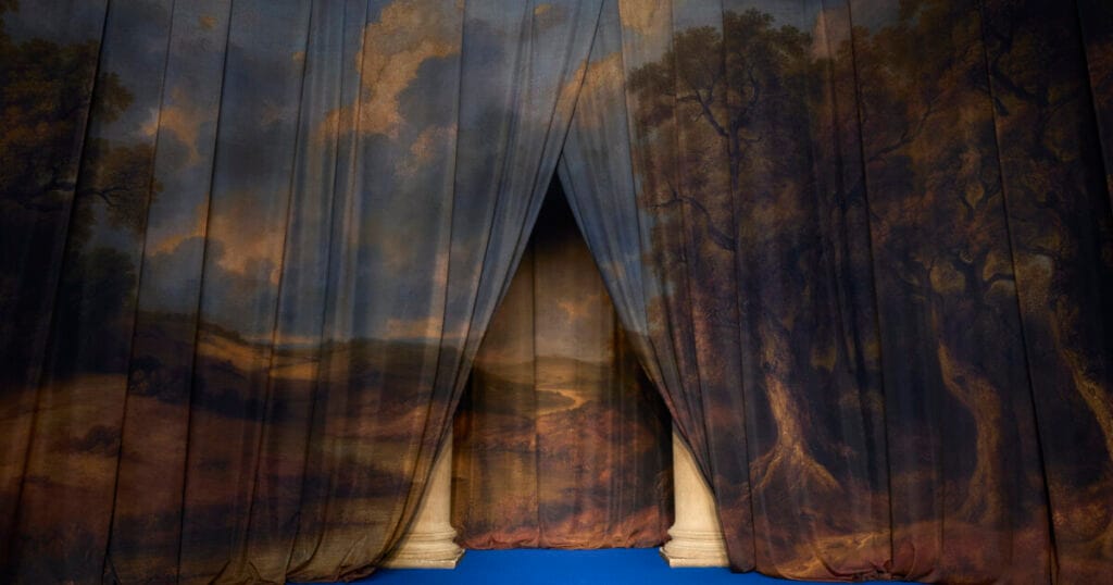 bureau betak’s tapestries set backdrop at burberry’s AW25 show