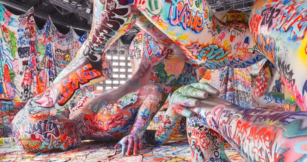 diesel F/W 2025 set takes over inflatable graffiti-covered installation