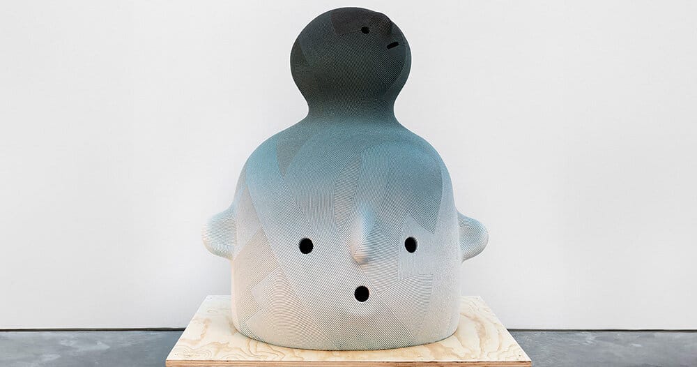 textural ceramic ‘masks’ by en iwamura show at ross + kramer NY