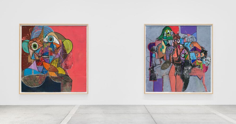 george condo renders ‘bizarre characters’ for NYC show ‘pastels’