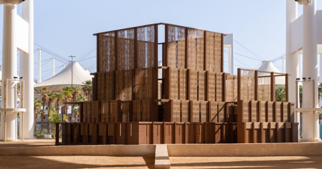 nicolas fayad on weaving palm waste into prayer space at islamic arts biennale