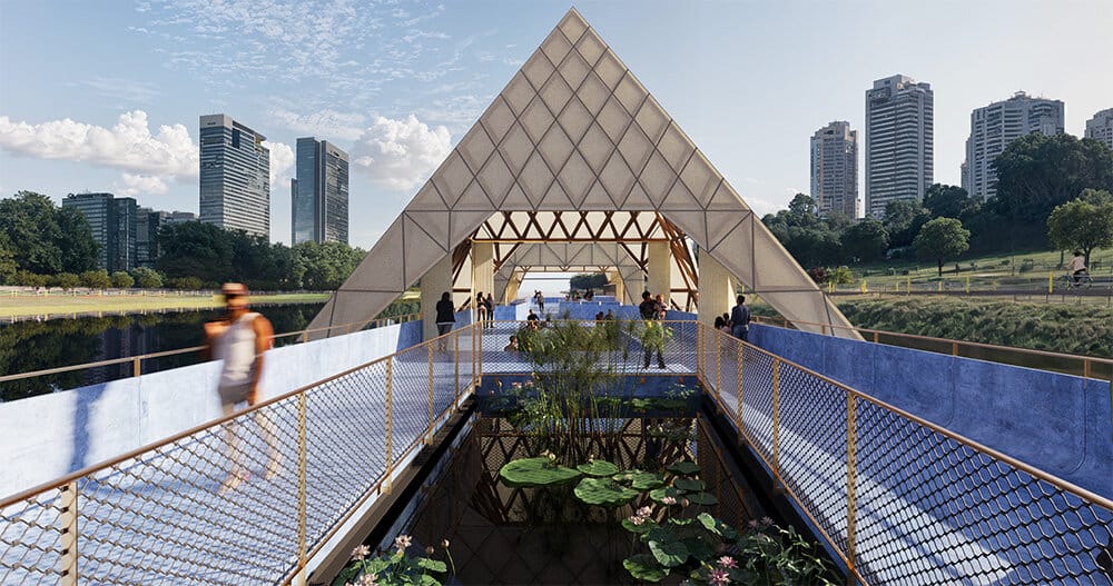 trio of gallery pavilions to float as an ‘island of arts’ in são paulo