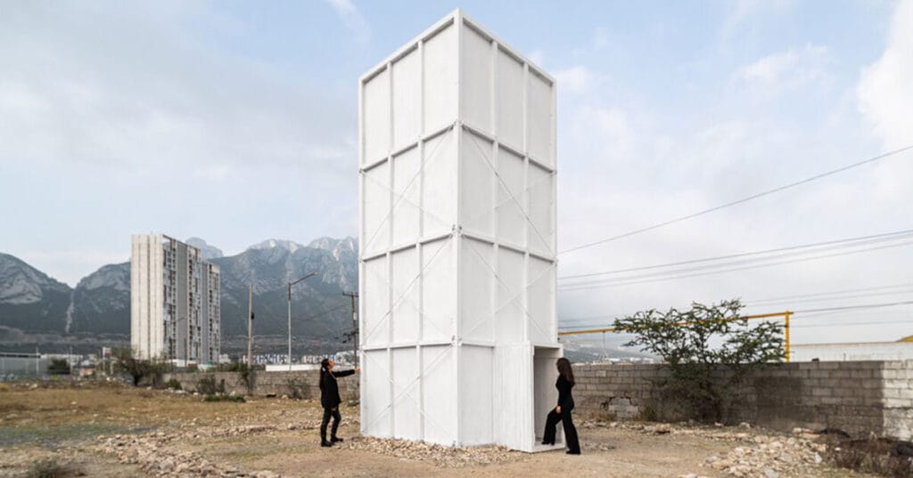 observatory pavillion by S-AR + cedim employs plywood and metal