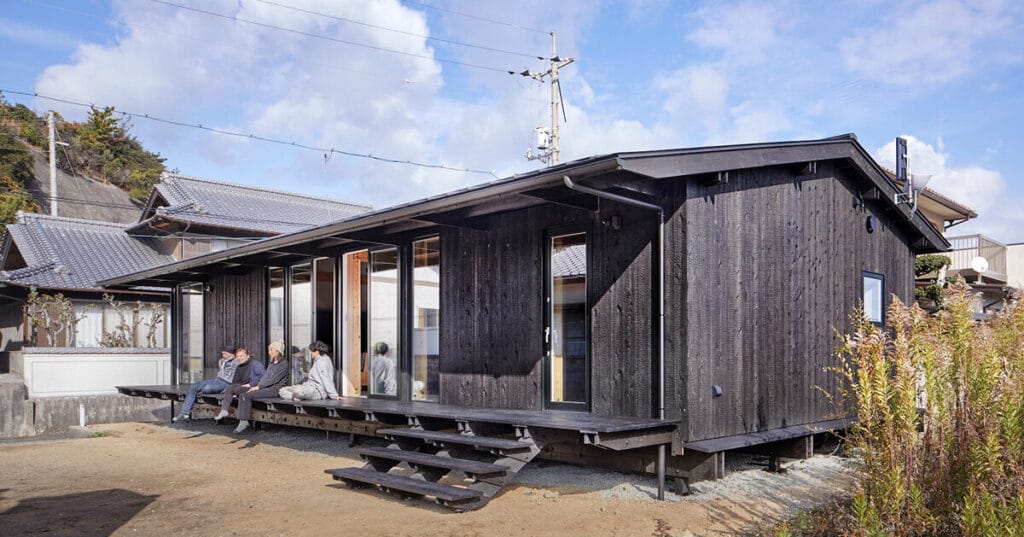 self-assembled residence by VUILD runs on renewable solar energy at japan’s art island