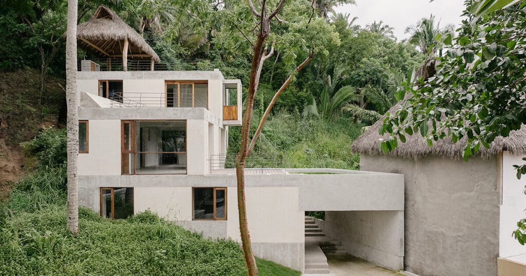 thatched roofs crown los bananos by ana nuño de buen and palma in mexico