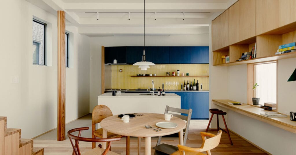 rotated wall shapes triangular voids within wooden house in tokyo