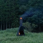 burned cedar shingles clad slender tea pavilion in kyoto by 2m26 and onomiau