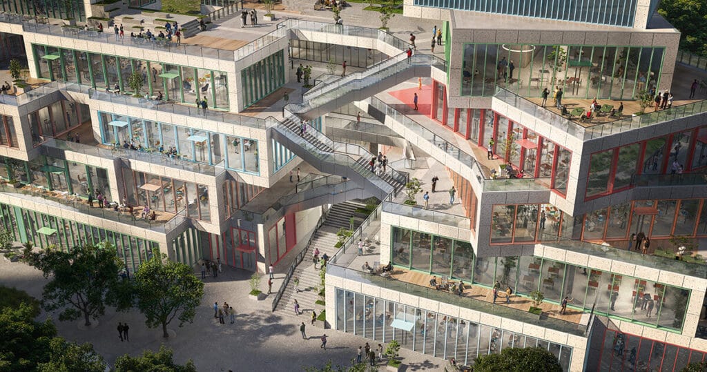 MVRDV shapes chengdu’s ‘lula light mall’ as shifting stack of boxes