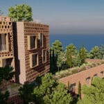 earth-toned brick facade envelops hotel by davide macullo architects in albania
