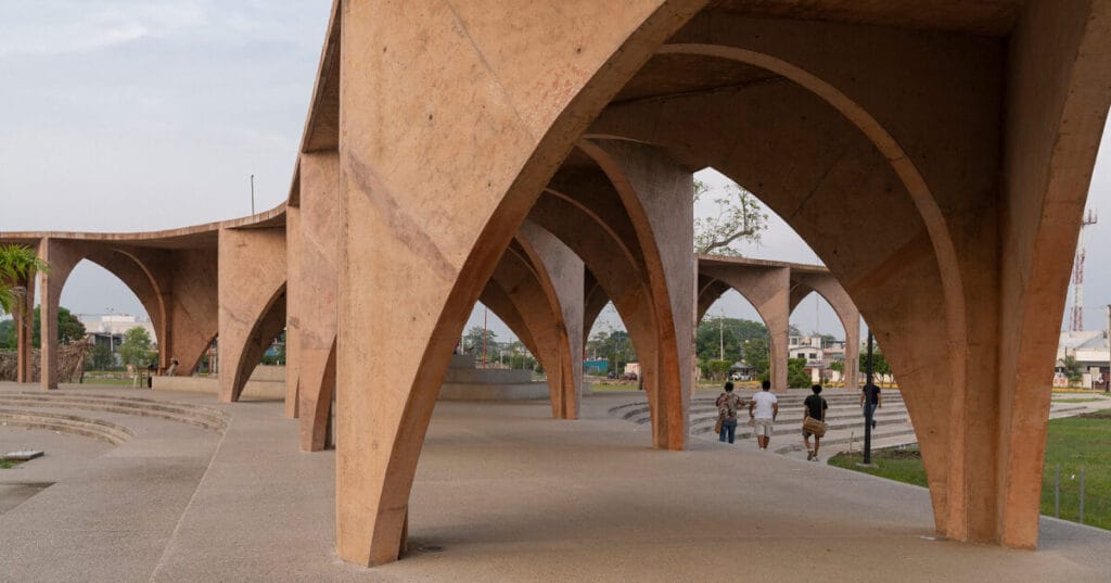 arches of community center by CCA wind through mexico park