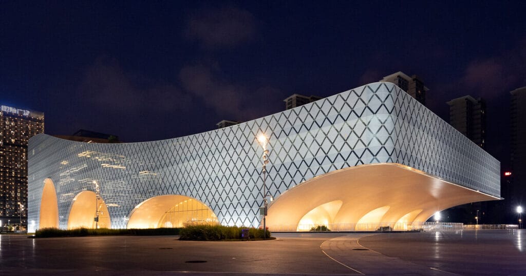 luminous vaults and arches shape the hengqin culture & art complex