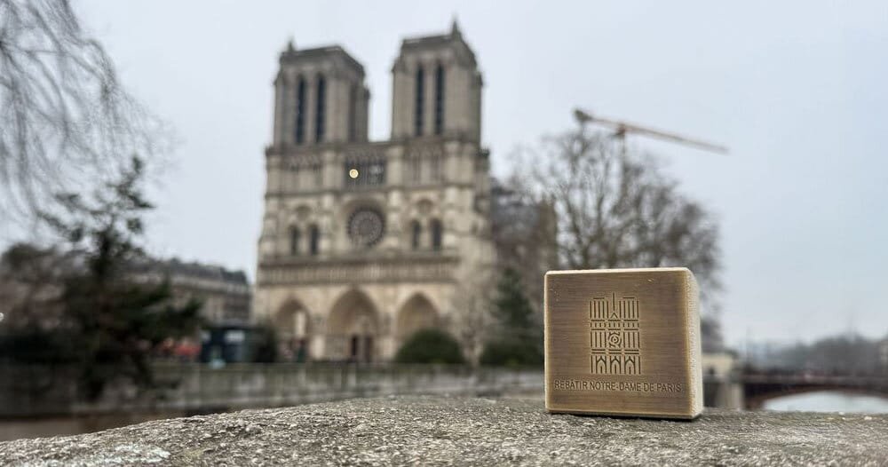 own a stone from the facade of the notre-dame cathedral in paris
