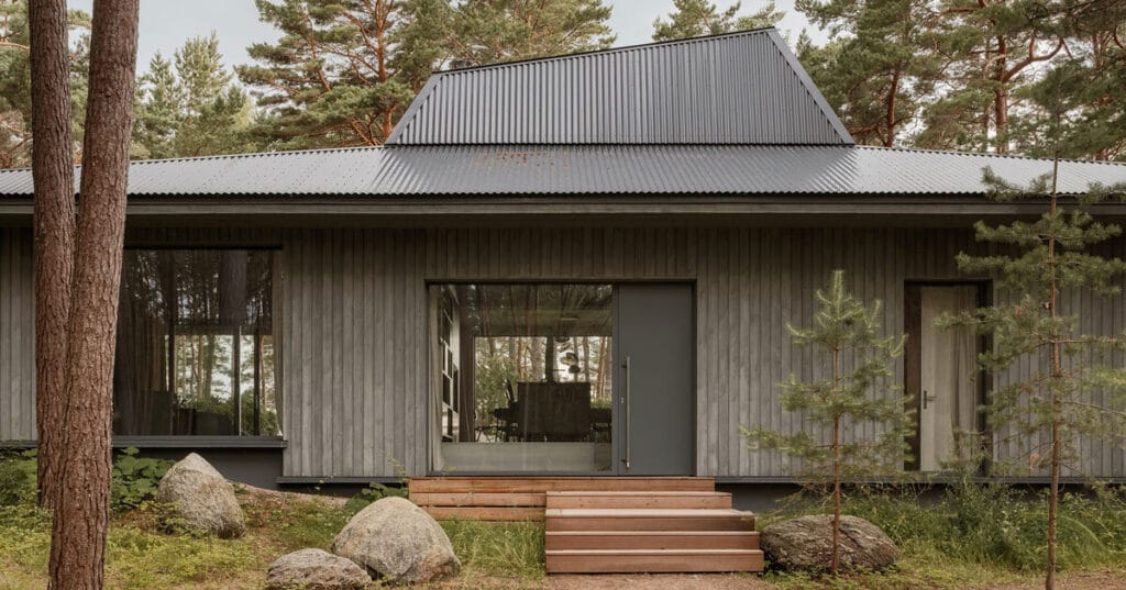 tilted roof sculpts geometric skylight atop UZV home by open AD