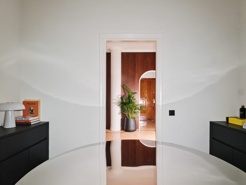 vintage terrazzo and textured travertine shape saint of athens’ bespoke archive space